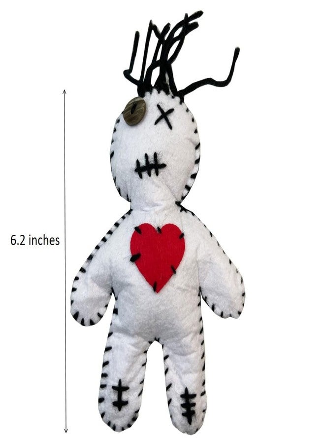 Stitch-Witch 6.2" Handmade Peace & Harmony Puppet Voodoo Doll for Happy Couple/Marriage Communication/Protection/Halloween Decor (Black Hair - White) - Image 2